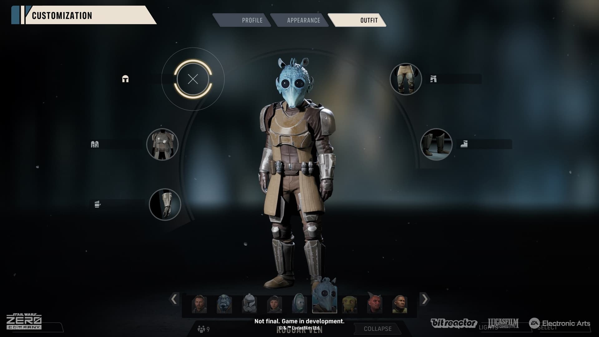 Rodian Custom Operator in the Zero Company customization facility